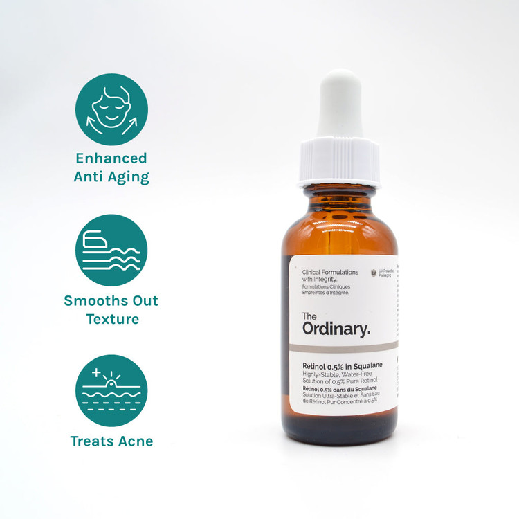سرم رتینول Retinol 0.5% اوردینری The Ordinary ضد چروک و جوانساز مناسب انواع پوست اصل 30 میل
