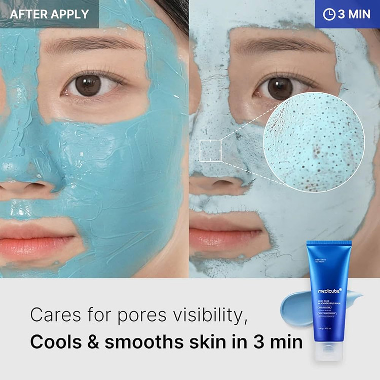 ماسک پاکسازی منافذ مدیکیوب اصل کره | لوکس بیوتی | Zero Pore , Blackhead Mud Mask
