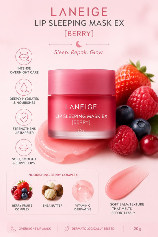 ماسک لب لانیژ | خرید Laneige Lip Sleeping Mask EX برای لب خشک