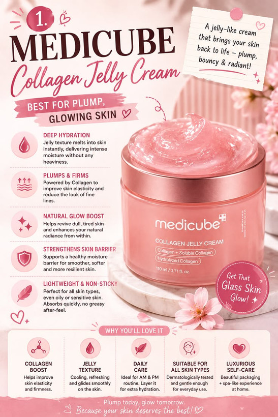 کرم کلاژن ژلهای مدیکیوب Collagen Niacinamide Jelly Cream حجم 50 میلی لیتر