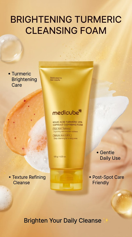 شوینده زردچوبه و کوجیک اسید مدیکیوب | Medicube Kojic Acid Turmeric Vita Capsule Foam Cleanser
