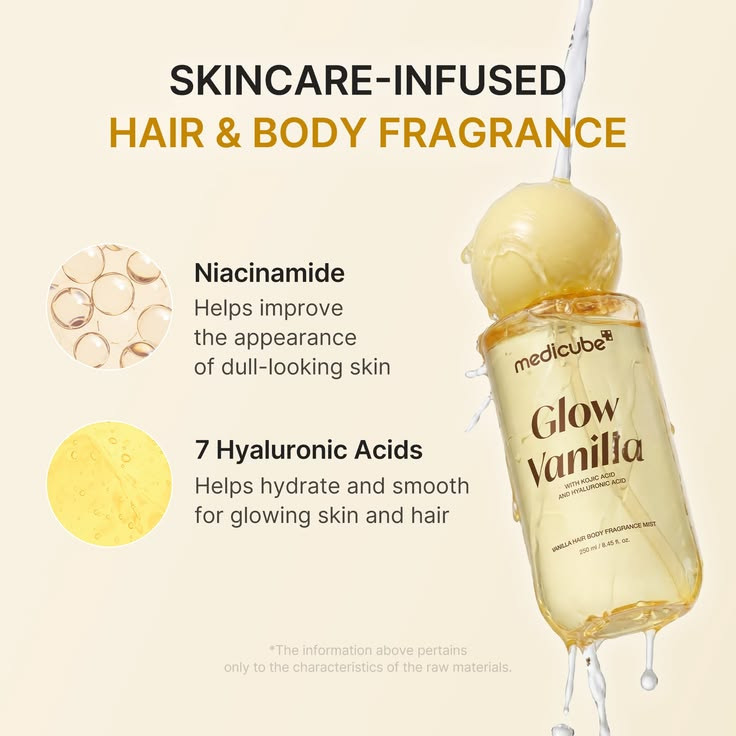 خرید میست بدن و مو وانیل و پسته مدیکیوب Glow Vanilla؛ رایحه گرم، شیرین و کرمی | لوکس بیوتی